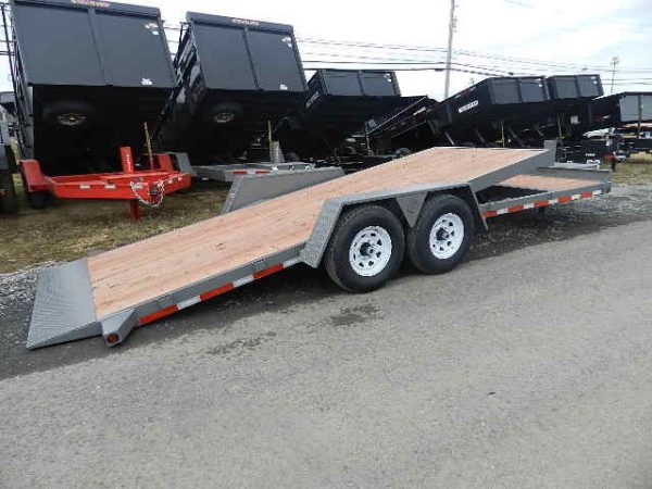 BWise 7 x 22 Low Profile Split Tilt Equipment Trailer - Image 4