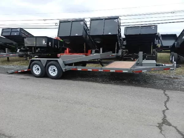 BWise 7 x 22 Low Profile Split Tilt Equipment Trailer - Image 3