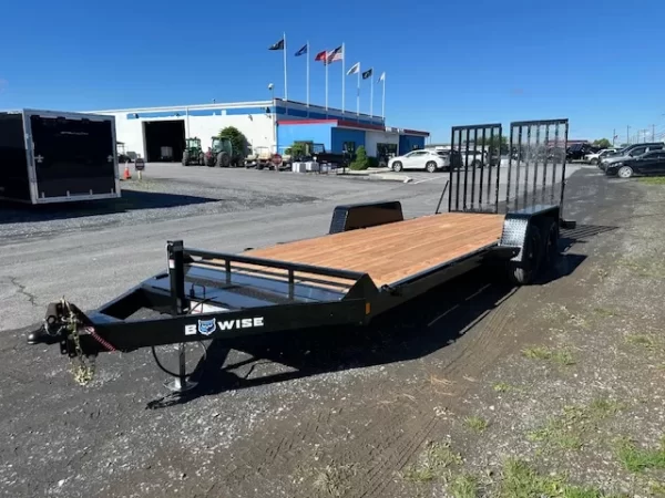 BWise 7 x 20 Equipment Trailer Split Landscape Ramp