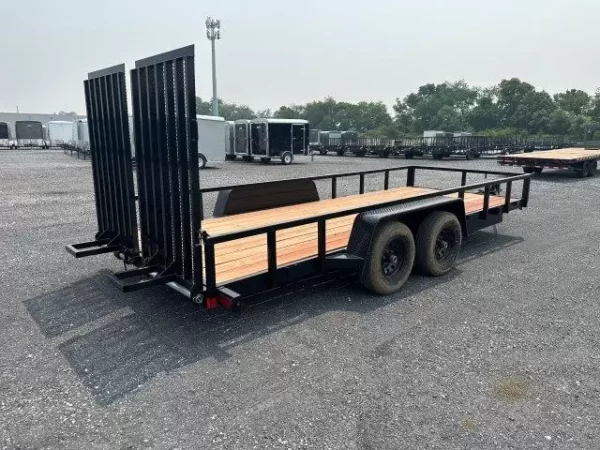 BWise 7 x 18 Equipment Trailer Split Landscape Ramp - Image 2