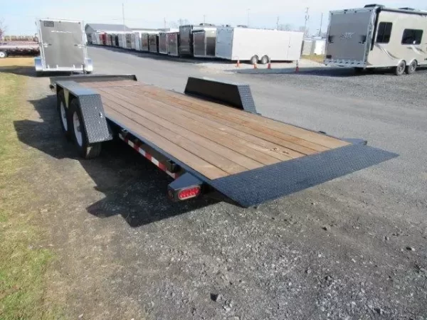 BWise 7 x 22 Low Profile Split Tilt Equipment Trailer Gravity Tilt - Image 3
