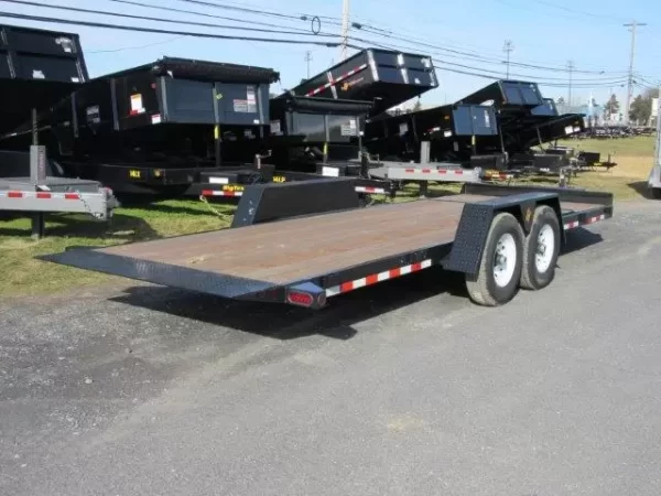 BWise 7 x 22 Low Profile Split Tilt Equipment Trailer Gravity Tilt - Image 2