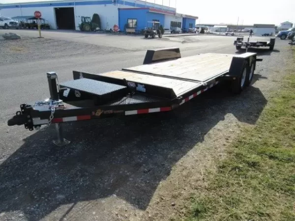 BWise 7 x 22 Low Profile Split Tilt Equipment Trailer Gravity Tilt - Image 5