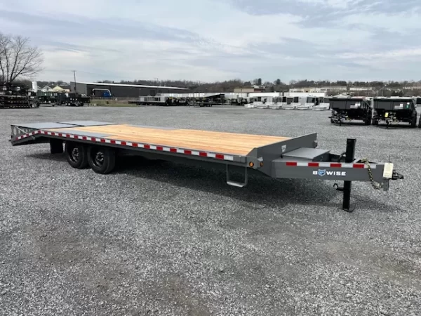 BWise 8 x 24 Deckover Equipment Trailer Full Width Ramps - Image 7