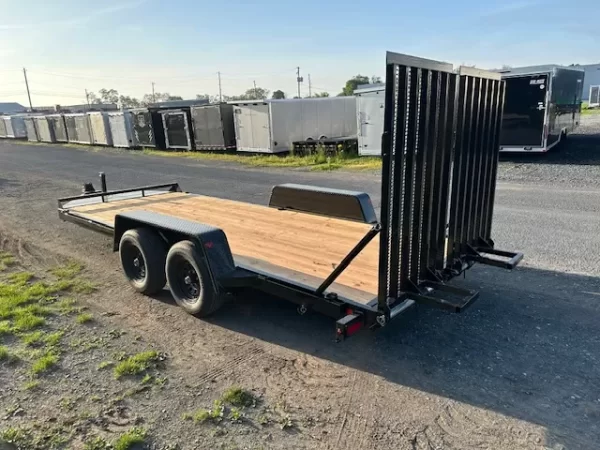 BWise 7 x 18 Equipment Trailer – Split Landscape Ramp - Image 3