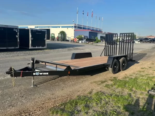 BWise 7 x 18 Equipment Trailer – Split Landscape Ramp - Image 5