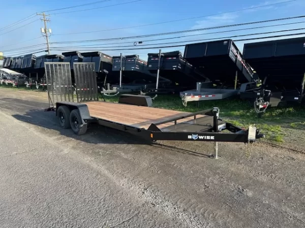 BWise 7 x 18 Equipment Trailer – Split Landscape Ramp