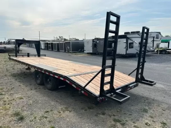 BWise 8.5 x 24 Gooseneck Equipment Trailer – Ladder Ramps - Image 6