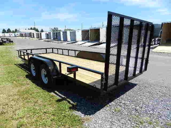 Premier 6.4 x 18 Landscape Utility Trailer – Rear Ramp Gate - Image 4