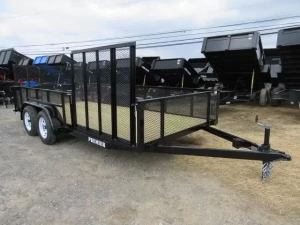 Premier 7 x 16 Landscape Utility Trailer – Mesh Sides & ATV Ramp