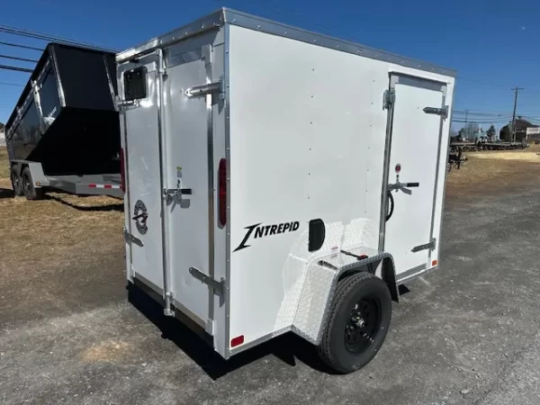 Homesteader 5 x 8 Enclosed V Nose Cargo Trailer Barn Doors - Image 2