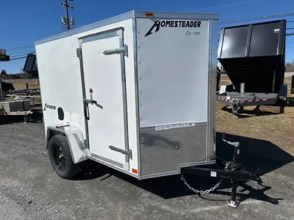 Homesteader 5 x 8 Enclosed V Nose Cargo Trailer Barn Doors - Image 4