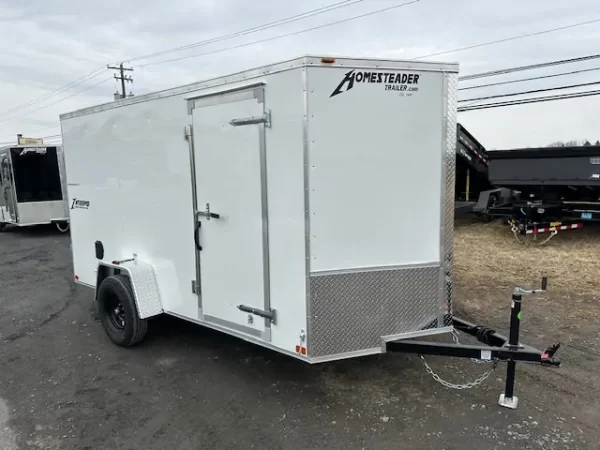 Homesteader 6 x 12 V Nose Cargo Trailer Rear Barn Doors - Image 4