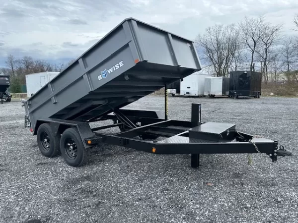 BWise 7 x 12 Low Profile Dump Trailer – Hydraulic Jack