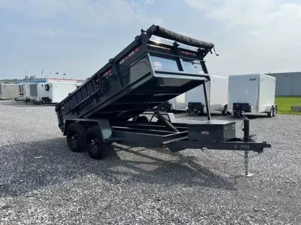 Covered Wagon 6 x 12 Prospector Dump Trailer Ladder Ramps
