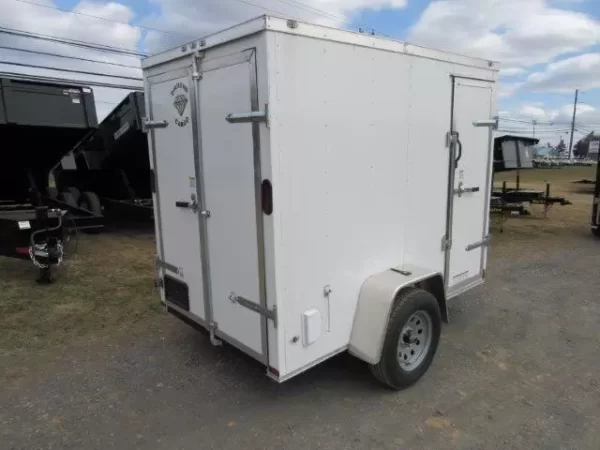 Diamond Cargo 5 x 8 V-Nose Cargo Trailer – Barn Doors & Side Door - Image 3