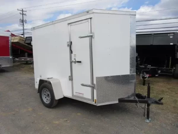 Diamond Cargo 5 x 8 V-Nose Cargo Trailer – Barn Doors & Side Door