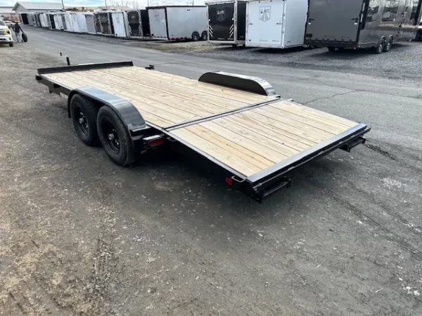 Premier 7 x 18 Wood Deck 10k Open Car Trailer Slide Out Ramps - Image 2