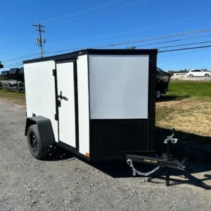 Covered Wagon 5x8 Enclosed Cargo Trailer w Black Trim Package