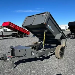 BWise 5x8 Low Profile Dump Trailer w Spreader Gate (5K GVWR)