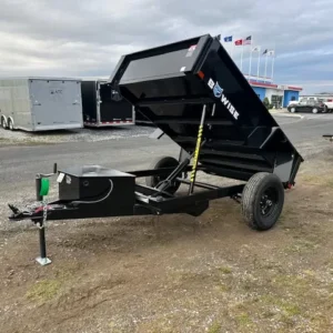 BWise 5x8 Compact Dump Trailer w Spreader Gate (5K GVWR)