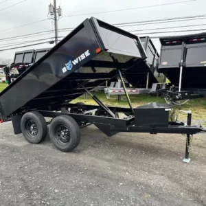 BWise 6x10 Deckover Dump Trailer w Spreader Gate (7K GVWR)