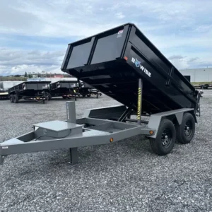 BWise 6x10 Low Profile Dump Trailer w Hydraulic Power Jack (7K GVWR)