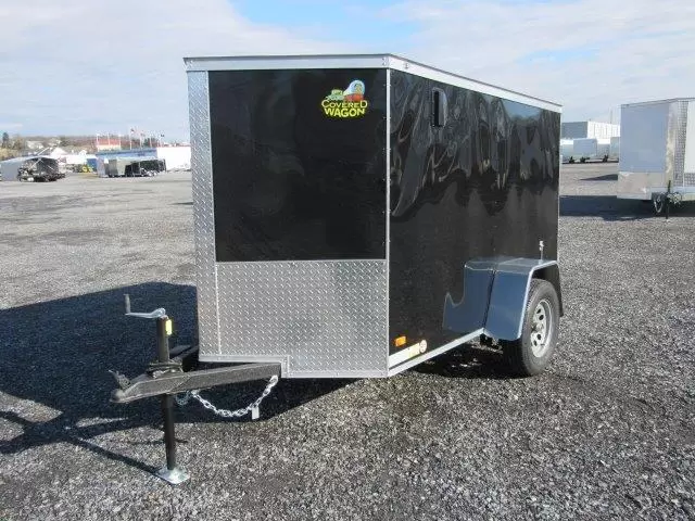 Covered Wagon 5x8 Enclosed Cargo Trailer w Barn Doors 1 Covered Wagon 5x8 Enclosed Cargo Trailer w Barn Doors