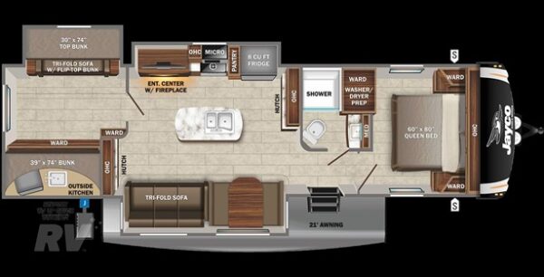 Used 2022 Jayco Eagle HT 312BHOK Half-Ton 5th Wheel w/ Bunks & Outdoor Kitchen 2 Used 2022 Jayco Eagle HT 312BHOK Half-Ton 5th Wheel w/ Bunks & Outdoor Kitchen - Image 2