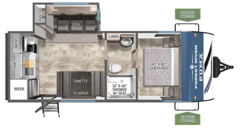 New 2025 Palomino Puma 227RK Rear Kitchen Travel Trailer 7 New 2025 Palomino Puma 227RK Rear Kitchen Travel Trailer - Image 7