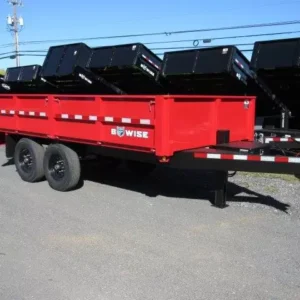 BWise 7x14 Deckover Dump Trailer w Fold Down Sides (14K GVWR)