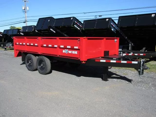 BWise 7x14 Deckover Dump Trailer w Fold Down Sides (14K GVWR) 1 BWise 7x14 Deckover Dump Trailer w Fold Down Sides (14K GVWR)