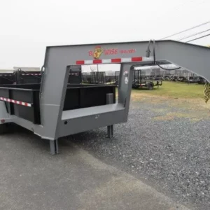 BWise 7x14 Gooseneck Dump Trailer w Combo Gate & Ramps (16K)