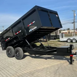 BWise 7x14 High Side Dump Trailer w Barn Doors (14K GVWR)
