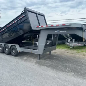 BWise 7x16 Gooseneck Tri-Axle Dump Trailer (21K GVWR)