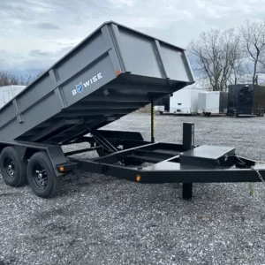BWise 7x12 Low Profile Dump Trailer w Hydraulic Power Jack (14K)