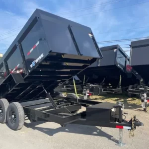 BWise 7x12 High Side Dump Trailer w Barn Doors (14K GVWR)
