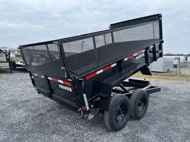 Premier 7x12 High Side Dump Trailer w Combo Gate & Ramps (14K) 1 Premier 7x12 High Side Dump Trailer w Combo Gate & Ramps (14K)