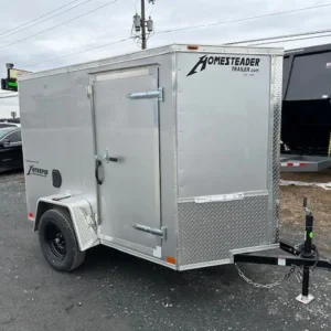Homesteader 5x8 Enclosed V-Nose Trailer w Rear Ramp Door