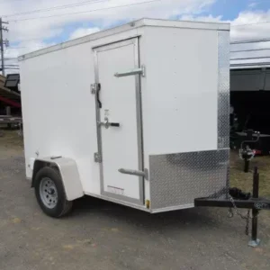 Diamond Cargo 5x8 V-Nose Trailer w Barn Doors & Side Door