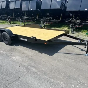 Premier 7x16 Wood Deck Car Trailer 7K GVWR w Slide Out Ramps