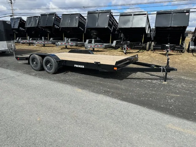 Premier 7x18 Wood Deck Car Hauler 10K GVWR w Slide Out Ramps 1 Premier 7x18 Wood Deck Car Hauler 10K GVWR w Slide Out Ramps